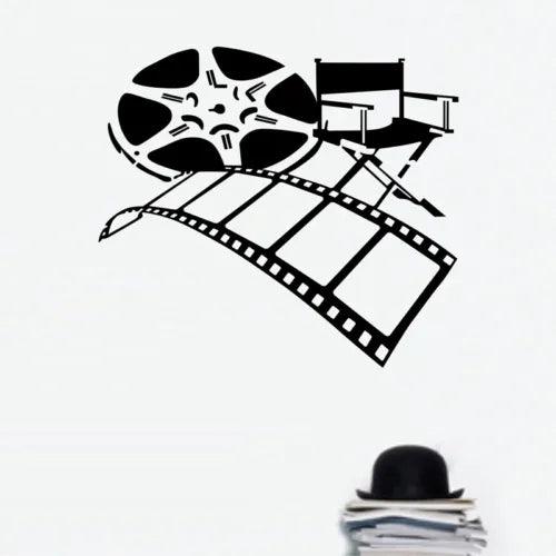 Retro Wall Decal Vinyl Sticker Cinema Camera Movies Reel of Film Theater Decor - Furniture4Design