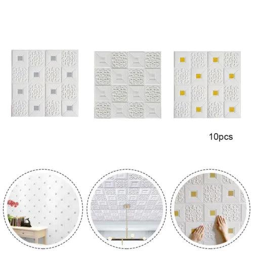 Self-adhesive Tile Carved Waterproof Foam Panel For Bedroom Room Decoration - Furniture4Design