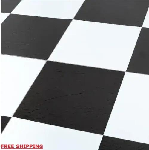 Sterling Black And White Checkered 12 In. X 12 In. Peel And Stick Vinyl Tile - Furniture4Design