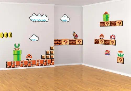 Super Mario Bros Retro 80's Scene Wall Stickers Decal Kids Decor Art DIY FS - Furniture4Design