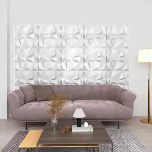 Tidyard 3D Wall Panels 12 pcs 19.7"x19.7" Diamond White 32.3 ft² Interior E9J0 - Furniture4Design