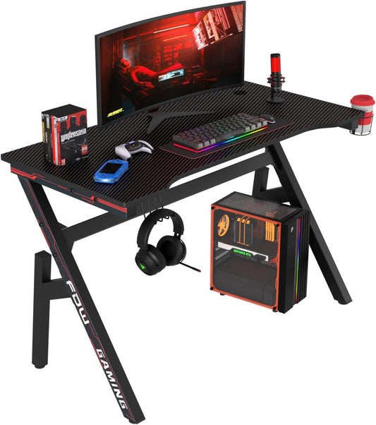 Ultimate Gaming Desk with Carbon Fiber Top and Steel Legs for Epic Gaming Experience - Furniture4Design