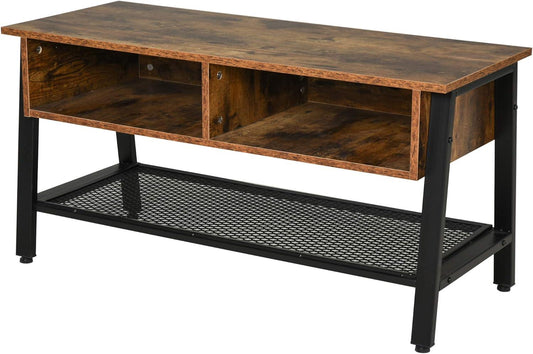 Vintage Wood and Black Steel TV Stand with Ample Storage Space - Furniture4Design