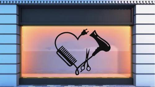 Wall Vinyl Sticker Barber Shop Logo Sign Hair Salon Beauty Spa Cuttery Set GF557 - Furniture4Design