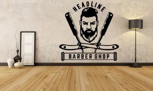 Wall Vinyl Sticker Barber Shop Logo Sign Hair Salon Beauty Spa Cuttery Set GF624 - Furniture4Design