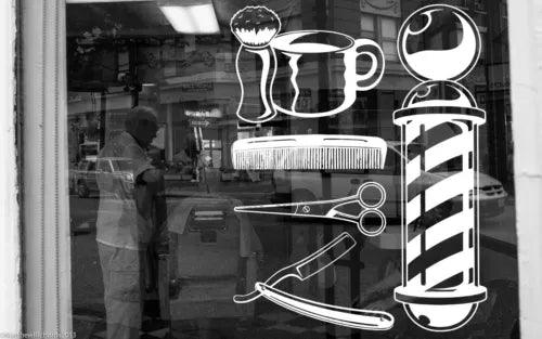 Wall Vinyl Sticker Barber Shop Logo Sign Hair Salon Beauty Spa Cuttery Set SA001 - Furniture4Design