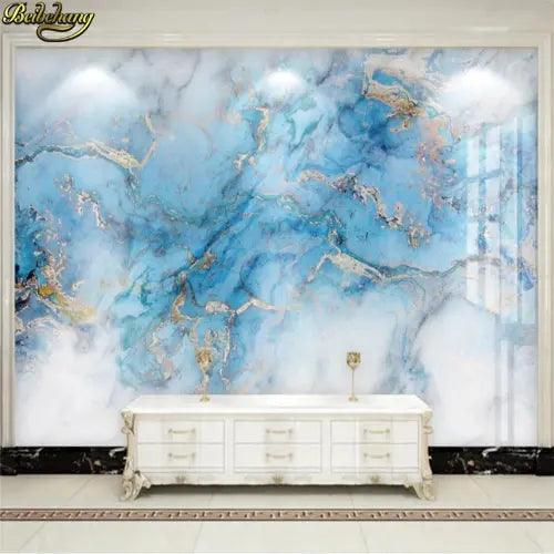 Wallpaper High-end Light Luxury Infiltration Ink Gold Marble Tile TV Wall Paper - Furniture4Design
