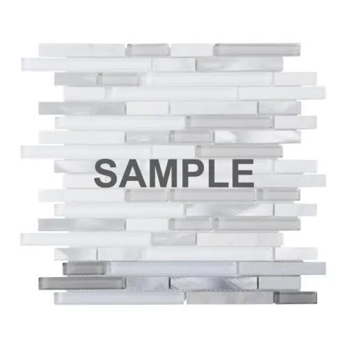 White Gray Glass Natural Stone Metal Linear Mosaic Tile Kitchen Bath Backsplash - Furniture4Design