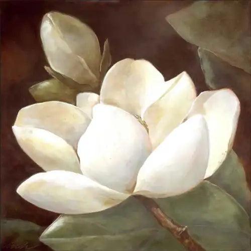 White Magnolia Accent & Decor Tile Wilder Rich Floral Art OB-WR1335AT - Furniture4Design