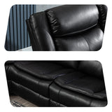 Modern Air Faux Leather Reclining Sofa with Cup Holders and Curved Design for Living Room - Furniture4Design