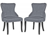 Set of 2 Modern Solid Wood Tufted Dining Chairs with Upholstered Seats - Furniture4Design