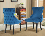 Set of 2 Modern Solid Wood Tufted Dining Chairs with Upholstered Seats - Furniture4Design