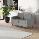 Ultimate Comfort 2-Seater Loveseat Sofa with Wooden Legs, Light Grey - Furniture4Design