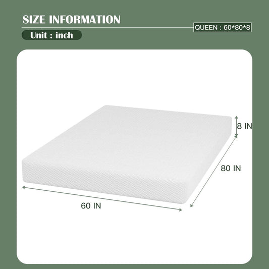 Comfort Plus 8 Inch CertiPUR-US Certified Foam Mattress for Queen Bed - Furniture4Design