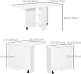 Drop Leaf Folding Dining Table with 2 Shelves - Furniture4Design