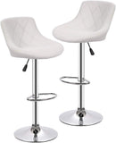 Ergonomic Swivel Bar Stools with Adjustable Height and PU Leather Backrest, Set of 2 - Furniture4Design