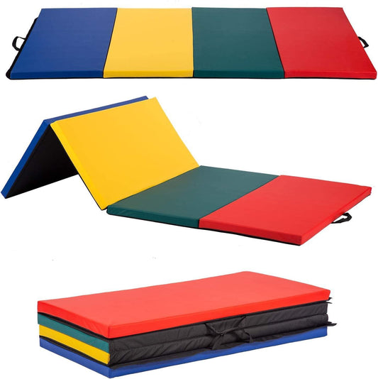 Foldable Gymnastics Mat with Velcro Strip - 4'x8'x2 - Furniture4Design
