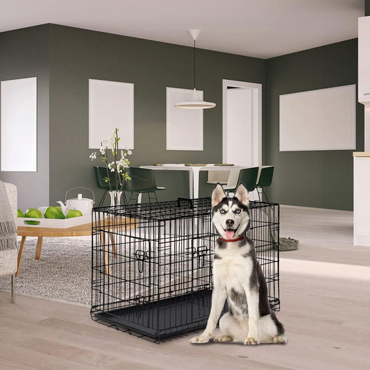 Large Dog Crate with Double Door and Divider Panel - Furniture4Design