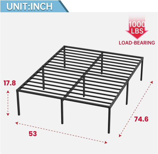 Metal Platform Bed Frame with Under-Bed Storage and Noise-Free Steel Slat Support (Full) - Furniture4Design