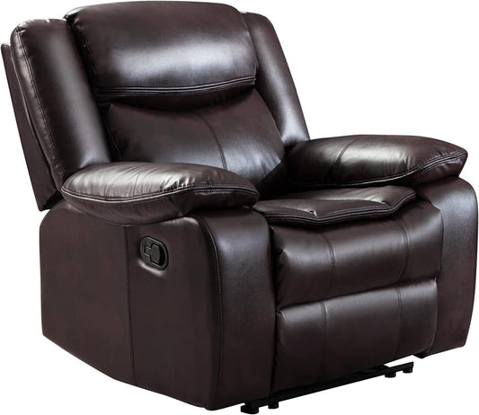 Modern Brown Faux Leather Reclining Sectional Sofa with Adjustable Features - Furniture4Design