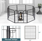 Pet Playpen 8 Panel Indoor & Outdoor Foldable Exercise Pen for Dogs and Cats - Furniture4Design