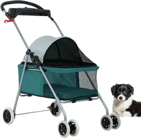 Portable Pet Stroller with Cup Holder and Sunshade - Furniture4Design