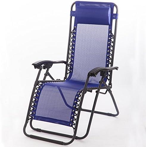 Set of 2 Blue Zero Gravity Outdoor Folding Chairs with Pillow and Cup Holder - Furniture4Design