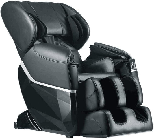 Shiatsu Zero Gravity Full Body Massage Chair with Heat Therapy and Foot Roller - Black - Furniture4Design
