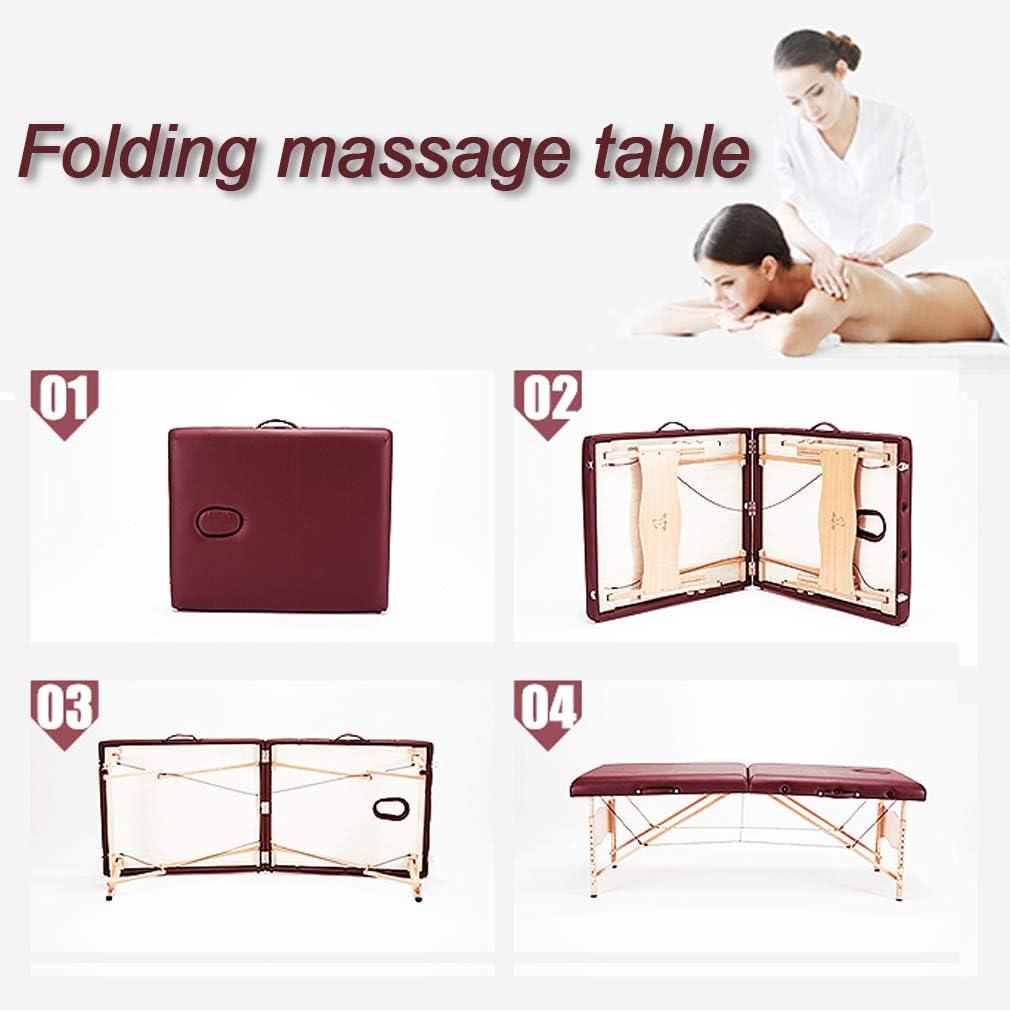 Spa Bed with Height-Adjustable Massage Table, Burgundy - Furniture4Design
