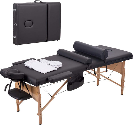 Ultimate Comfort Massage Table with Adjustable Height, 84 inch (Pack of 1), Black - Furniture4Design
