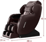 Ultimate Relaxation Zero Gravity Massage Chair with Airbags & Heating Vibration, Brown - Furniture4Design