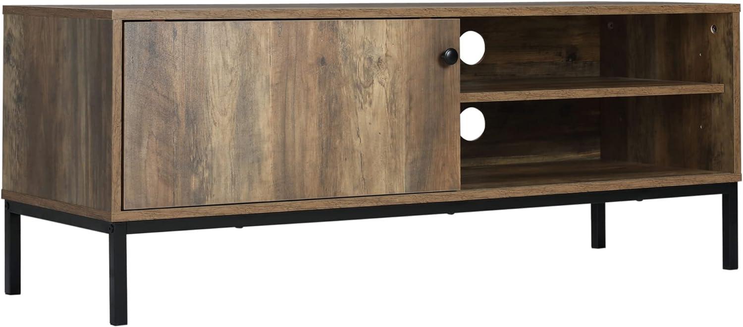 Vintage TV Cabinet with Sliding Door and Adjustable Shelf, Coffee Finish - Furniture4Design