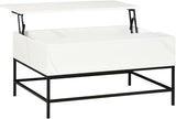 White Lift Top Coffee Table with Hidden Storage Compartment - Furniture4Design